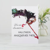HALLOWEEN MASKERADE FEest MASKER, witte ijs Kaart (Staand voorkant)