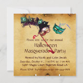 HALLOWEEN MASKERADE FEest perkament Kaart (Achterkant)