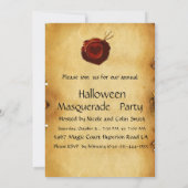 HALLOWEEN MASKERADE FEest, perkament waszegel Kaart (Achterkant)
