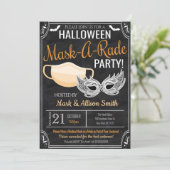 Halloween Maskerade Feest Uitnodiging (Staand voorkant)