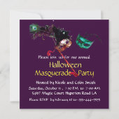 HALLOWEEN MASKERADE FEest, Zwart Paars Kaart (Achterkant)