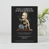 Halloween Maskerade Mummie en Graf Kaart (Staand voorkant)