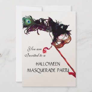 HALLOWEEN MASKERADENPARTY, metallic champagne Kaart