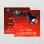HALLOWEEN MASKERADENPARTY, Rood Kaart (Voorkant / Achterkant)
