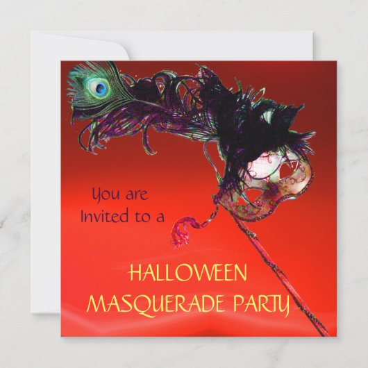 HALLOWEEN MASKERADENPARTY, Rood Kaart (Voorkant)