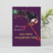HALLOWEEN MASKERADENPARTY,Zwart Kaart (Staand voorkant)