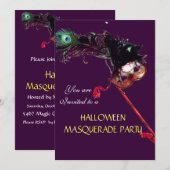 HALLOWEEN MASKERADENPARTY,Zwart Kaart (Voorkant / Achterkant)