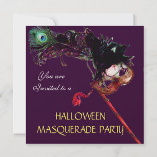 HALLOWEEN MASKERADENPARTY,Zwart Paars Goud Kaart