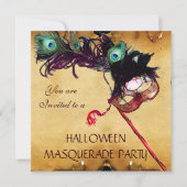 HALLOWEEN MASKERBAL pergament Kaart (Voorkant)