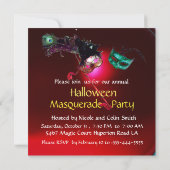 HALLOWEEN MASKERBAL, Rood bordeauxrood Kaart (Achterkant)