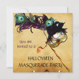 HALLOWEEN MASKERBAL zwart blauw wit Kaart