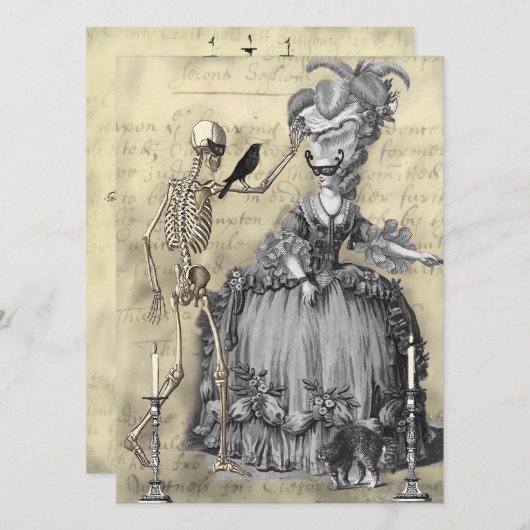 Halloween Masquerade Ball 2 Kaart (Voorkant / Achterkant)