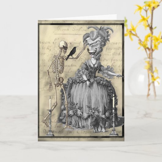 Halloween Masquerade Ball Kaart (Gele Bloem)