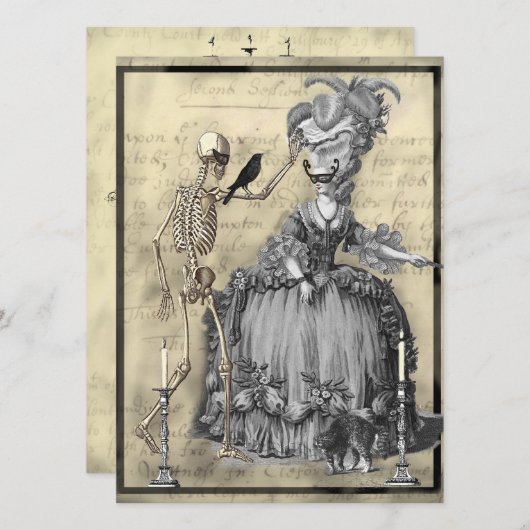 Halloween Masquerade Ball Kaart (Voorkant / Achterkant)