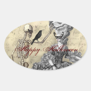 Halloween Masquerade Ball Ovale Sticker