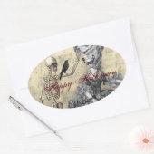 Halloween Masquerade Ball Ovale Sticker (Envelop)