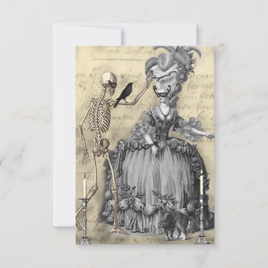 Halloween Masquerade Ball RSVP Kaartje (Voorkant)