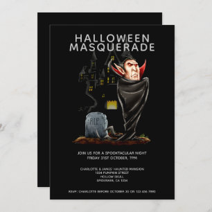 Halloween Masquerade Count Dracula en Grave Kaart