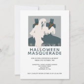 Halloween Masquerade Ghost en Grave Personalized Kaart (Voorkant)