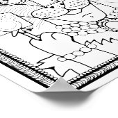 Halloween Masquerade Kat Kleurplaat Art Poster (Hoek)