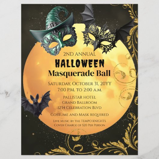 Halloween Masquerade Kostuum Feest Flyer (Voorkant)