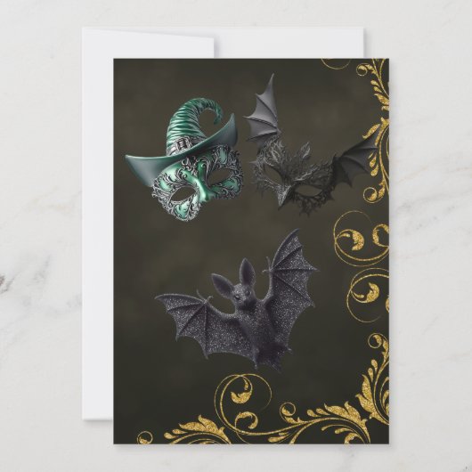Halloween Masquerade Kostuum Feest Kaart (Achterkant)