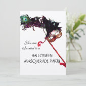 HALLOWEEN MASQUERADE PARTIJ, Black Gold Kaart (Staand voorkant)