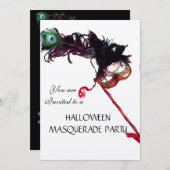 HALLOWEEN MASQUERADE PARTIJ, Black Gold Kaart (Voorkant / Achterkant)