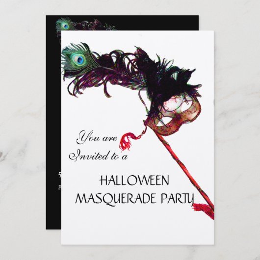 HALLOWEEN MASQUERADE PARTIJ, Black Gold Kaart (Voorkant / Achterkant)