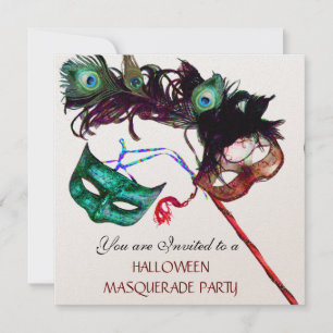 HALLOWEEN MASQUERADE PARTIJ, Black Gold Metallic Kaart
