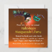 HALLOWEEN MASQUERADE PARTIJ, Groen Sinaasappel Kaart (Achterkant)