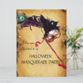 HALLOWEEN MASQUERADE PARTIJ, perkament Kaart (Staand voorkant)