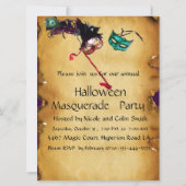 HALLOWEEN MASQUERADE PARTIJ, perkament Kaart (Achterkant)