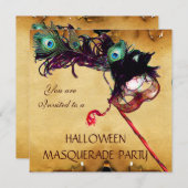 HALLOWEEN MASQUERADE PARTIJ PLAATS KAART (Voorkant / Achterkant)