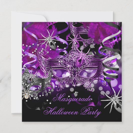 Halloween Masquerade Party maskers Spider Gothic Kaart (Voorkant)