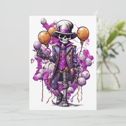 Halloween Masquerade Spooky kostuums Falloween Kaart (Staand voorkant)