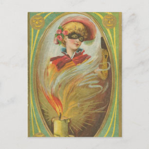 Halloween Masquerade Woman Briefkaart