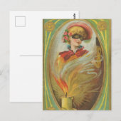 Halloween Masquerade Woman Briefkaart (Voorkant / Achterkant)