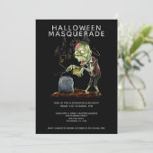 Halloween Masquerade Zombie Brain en Grave Kaart (Staand voorkant)