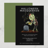 Halloween Masquerade Zombie Brain en Grave Kaart (Voorkant / Achterkant)
