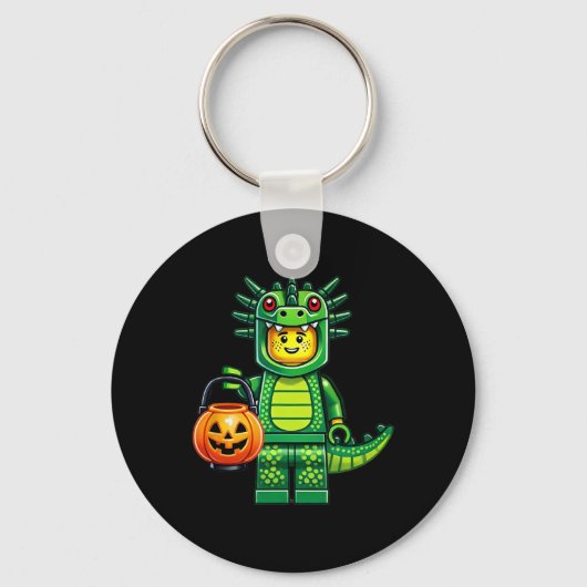 Halloween Master Builder Dragon Kinder Bouwblok Sleutelhanger (Voorkant)