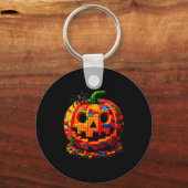Halloween Master Builder Pumpkin Kids Building Blo Sleutelhanger (Voorkant)