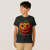 Halloween Master Builder Pumpkin Kids Building Blo T-shirt (Voorkant volledig)