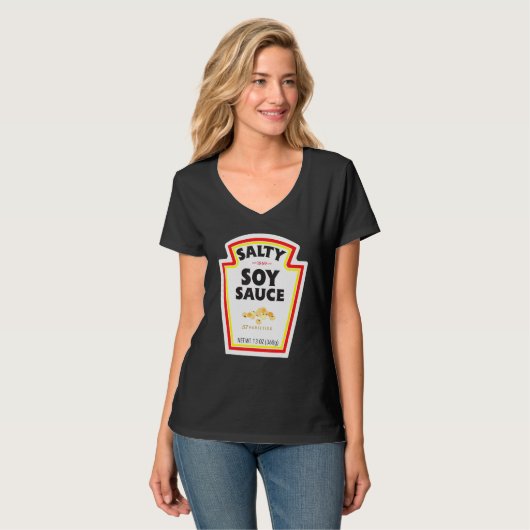 Halloween Matching Costume Salty Soy Sauce Bottle T-shirt (Voorkant volledig)