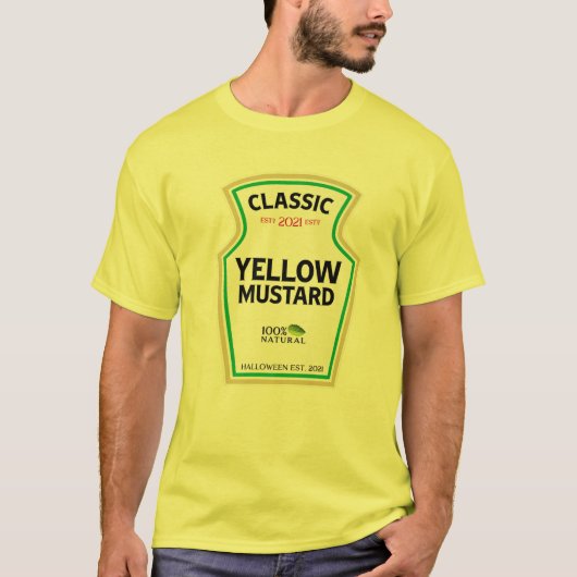 Halloween Matching Costume Saucy Yellow Mustard Bo T-shirt (Voorkant)