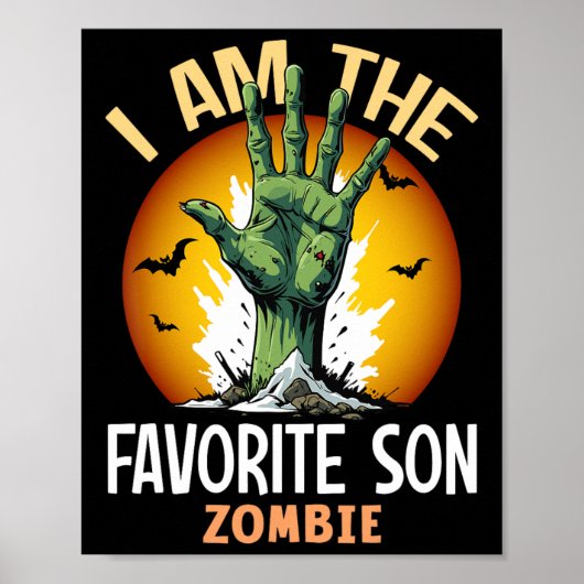 Halloween Matching Favoriete Zoon Zombie Kostuum Poster (Voorkant)