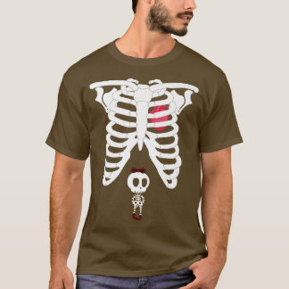 Halloween Maternity Baby Girl Skeleton Funny Pregn T-shirt