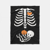 Halloween Maternity Skeleton Baby Heart Pregnancy  Fleece Deken (Voorkant)