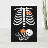 Halloween Maternity Skeleton Baby Heart Pregnancy  Kaart (Voorkant)