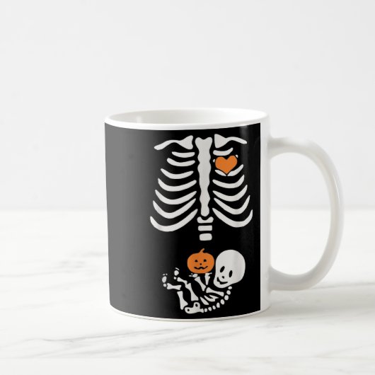 Halloween Maternity Skeleton Baby Heart Pregnancy  Koffiemok (Rechts)
